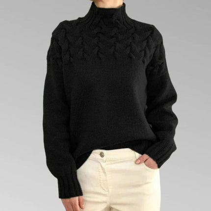 Women's Knitted Turtleneck Sweater, Long Chunky Knit Pullover Jumper, Soft Warm Oversized Winter Top
