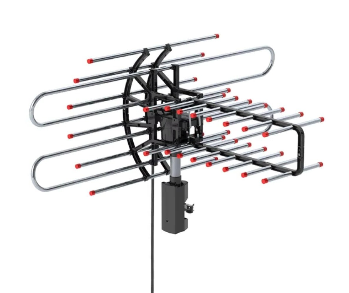 Tuzwa Outdoor TV Antenna – 360° Signal Reception with Dual Frequency, Dual TV Outputs & Weather-Resistant Mounting Design