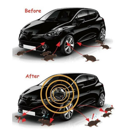 Vehicle Mice Repeller, Ultrasonic Rodent Deterrent for Car Engine Bays, 12V Battery Powered Pest Control for Cars, Trucks and Campers