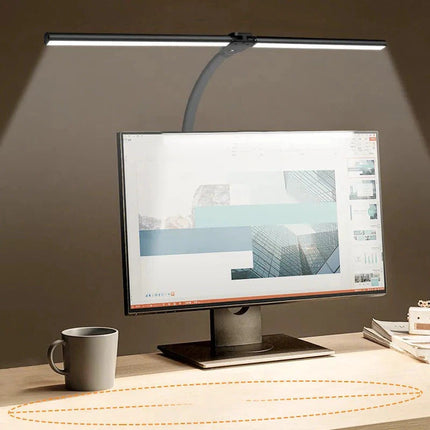 LED Desk Lamp, Dual Head Desk Light with Adjustable Brightness and Color Temperature