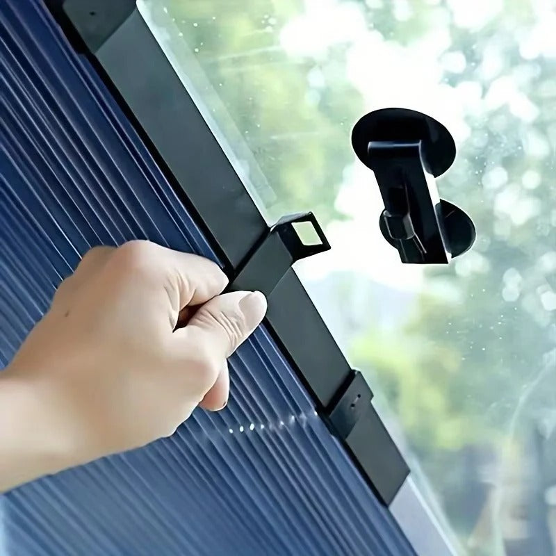 Tuzwa Retractable Windshield Sunshade Set – Adjustable 59–79 in Car Window Shade for Front & Rear Windows, Tool-Free Bracket Mount