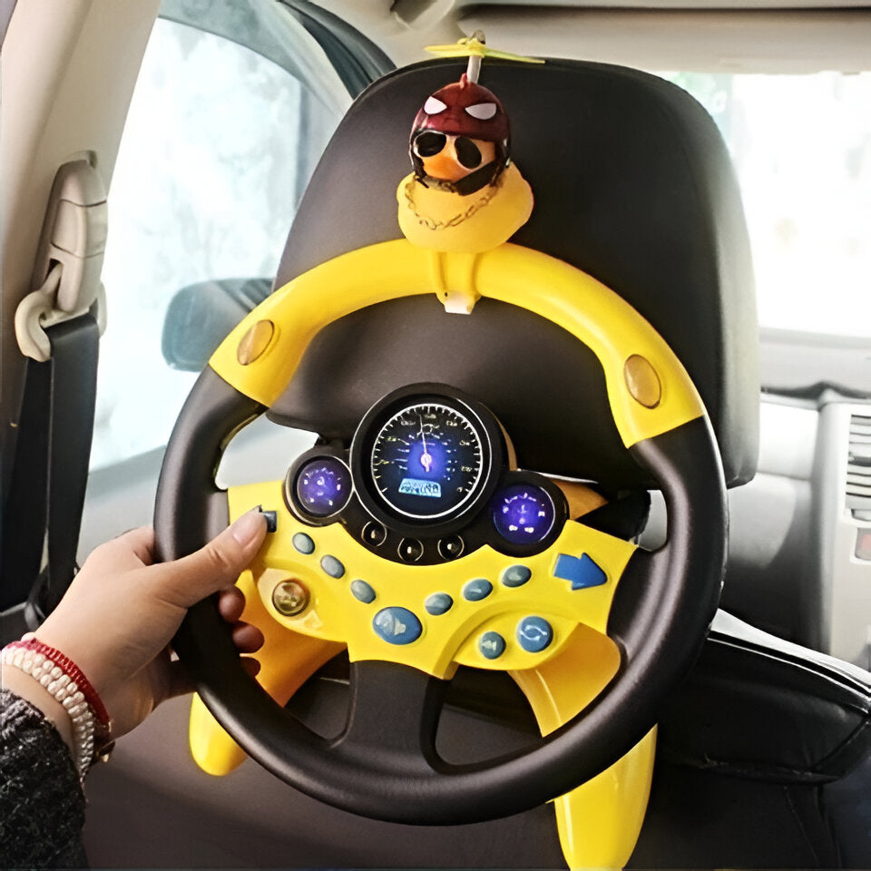 Tuzwa Kids Steering Wheel Driving Toy – Interactive Pretend Driving Simulator with Lights, Sounds & Suction Base for Ages 2–5+