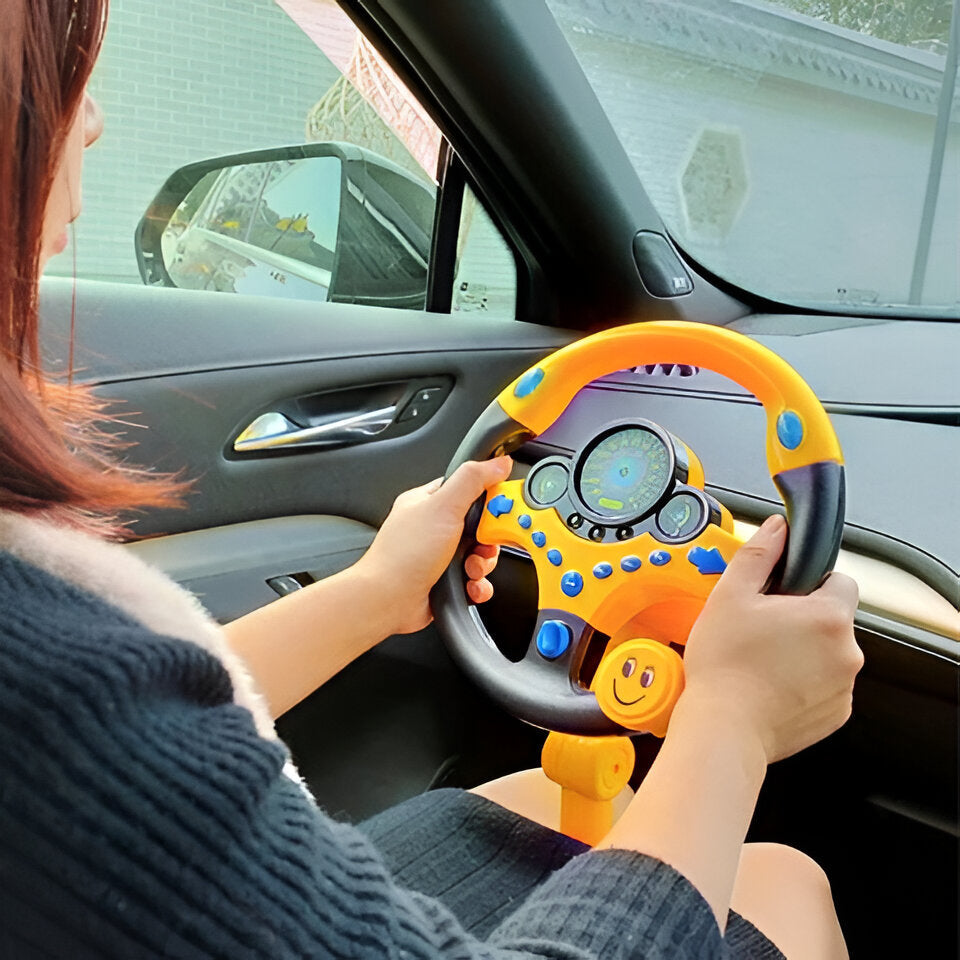 Tuzwa Kids Steering Wheel Driving Toy – Interactive Pretend Driving Simulator with Lights, Sounds & Suction Base for Ages 2–5+