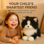 Tuzwa Realistic Plush Cat Toy – Lifelike Black & White Stuffed Cat Companion, Soft Handcrafted Mini Cat Plush, 4.7 Inch