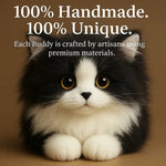 Tuzwa Realistic Plush Cat Toy – Lifelike Black & White Stuffed Cat Companion, Soft Handcrafted Mini Cat Plush, 4.7 Inch