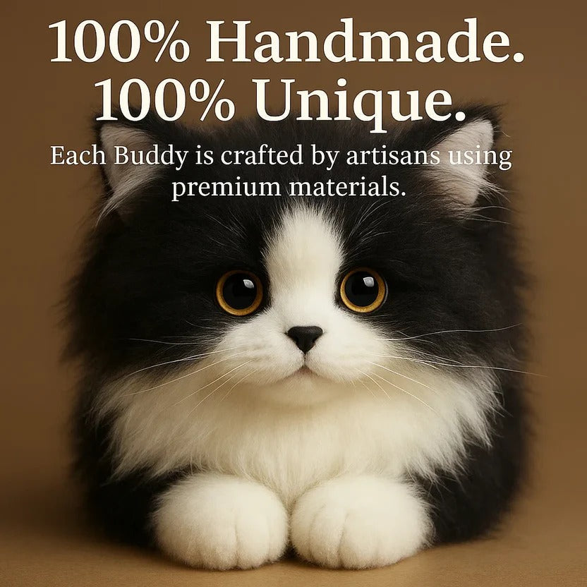 Tuzwa Realistic Plush Cat Toy – Lifelike Black & White Stuffed Cat Companion, Soft Handcrafted Mini Cat Plush, 4.7 Inch