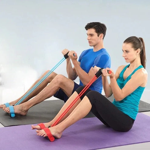 Tuzwa Pedal Resistance Band for Working Out – Multipurpose Exercise Band with Foot Pedals for Sit-Ups, Arms, Legs & Full-Body Home Workouts