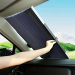 Tuzwa Retractable Windshield Sunshade Set – Adjustable 59–79 in Car Window Shade for Front & Rear Windows, Tool-Free Bracket Mount
