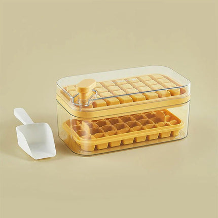 Ice Cube Tray with Container and Ice Scoop, One Click Release Ice Tray for Freezer and Drinks (2)