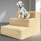 Dog Stairs, Dog Ramp for Bed and Couch, Pet Stairs for Small Dogs, Portable Dog Steps with Fleece Cover