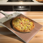 Pizza Peel, Wooden Pizza Peel with Sliding Board and 10 in Handle, Pizza Paddle and Wooden Serving Board for Baking