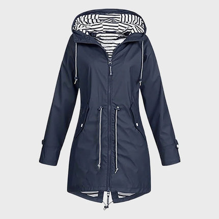 Long Rain Jacket for Women, Waterproof Rain Coat