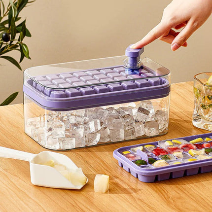Ice Cube Tray with Container and Ice Scoop, One Click Release Ice Tray for Freezer and Drinks – image 4