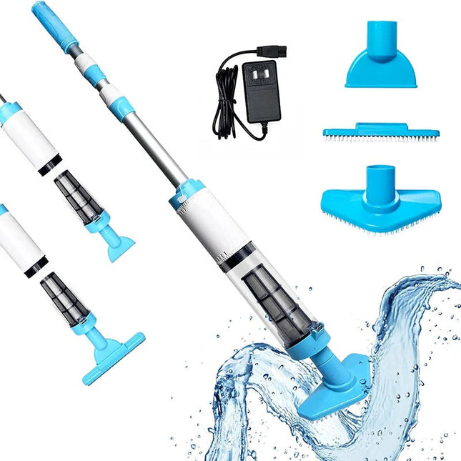 Cordless Pool Vacuum Cleaner, Rechargeable Pool Cleaner with 3 Brush Heads, Hot Tub Cleaner, Pool Accessories for Spa