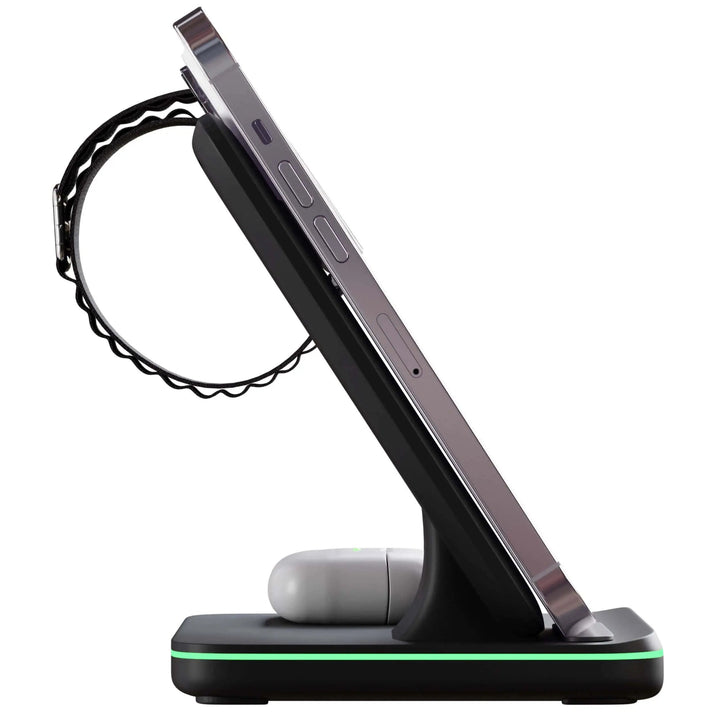 Tuzwa 3-in-1 Wireless Charging Station – Multi-Device Charger Dock for iPhone, Watch & AirPods with Simultaneous Charging & Overcharge Protection