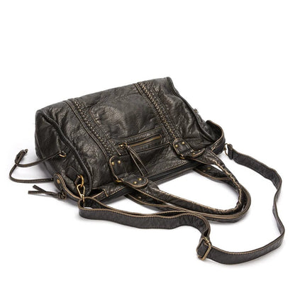 Black Handbag for Classes Vintage PU Leather, Crossbody Bag for Women, Black Shoulder Bag – image 8