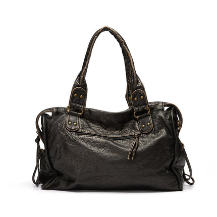 Black Handbag for Classes Vintage PU Leather, Laptop Work Bag for Women – image 9