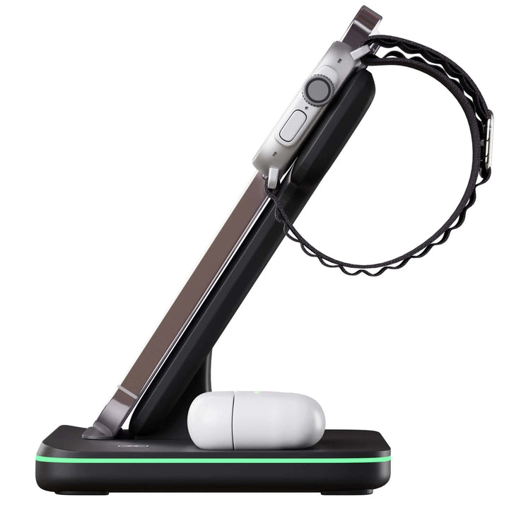 Tuzwa 3-in-1 Wireless Charging Station – Multi-Device Charger Dock for iPhone, Watch & AirPods with Simultaneous Charging & Overcharge Protection