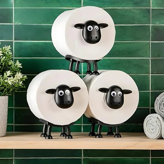 Toilet Paper Holder Stand 3 Pack, Sheep Toilet Paper Holder for Bathroom Countertops and Shelves