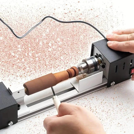 Wood Lathe Machine, Mini Lathe with 7 Speeds, Woodworking Tools for Beginners