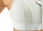 Tuzwa High Support Sports Bra – Front Zip Workout Bra with Adjustable Shoulder Straps & Structured Secure Fit for Exercise, Walking & Daily Wear