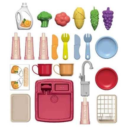 Kids Play Kitchen with Flowing Water Tap, Kids Kitchen Set with Circulating Water – image 10
