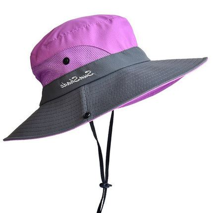 UV Protection Foldable Sun Hat for Women, Packable Summer Beach Hat with Adjustable Drawstring, Windproof and Breathable Sun Cap