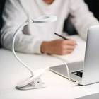 Clip On LED Desk Lamp for Study, Clip On Book Light Rechargeable, Dimmable Reading Light for Bed, 25 Hour Battery