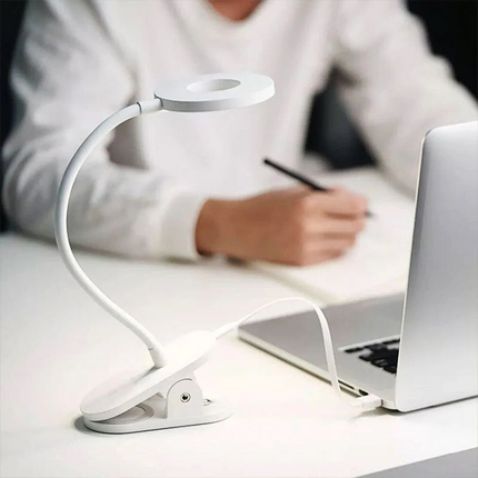 Rechargeable clip on LED desk lamp, wireless dimmable reading light for bed, study and camping, 25 hours