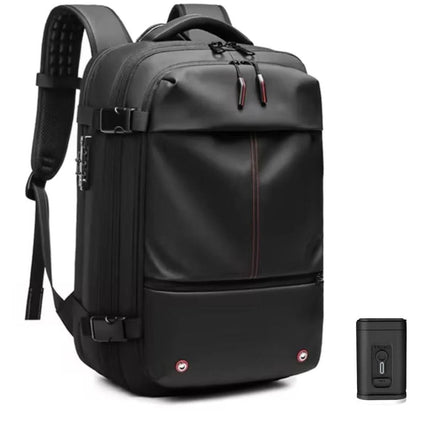 Vacuum Travel Backpack with Internal Compression System, Expandable Carry On Bag with Dry and Damp Storage Zones and Coded Zipper