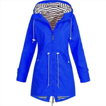 Womens Rain Jacket, Long Hooded Raincoat – image 14