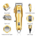 Tuzwa Cordless Hair Clipper Set – Ceramic Blade Barber Clippers with Adjustable Taper Lever, Outliner Trimmer, Foil Shaver & LED Battery Display