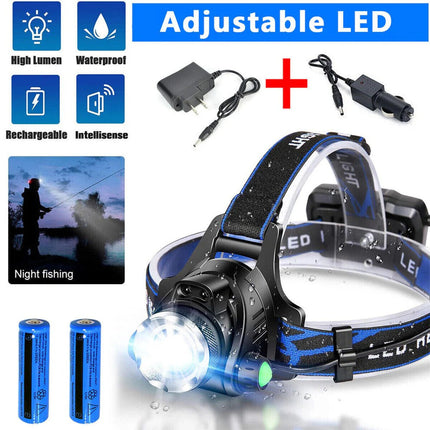 Rechargeable Headlamp, Bright Head Lamp with 2 Batteries and Car Charger – image 13