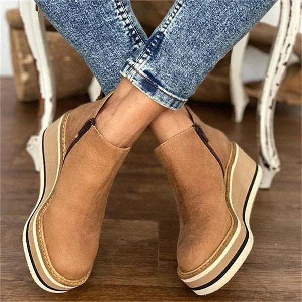 Boots for Women, Comfortable Womens Ankle Boots with Side Zip