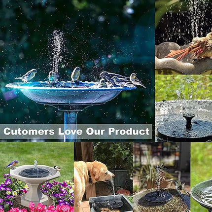 Pond Fountain with 60 LED Lights, Garden Fountain with 8 Water Spray Patterns