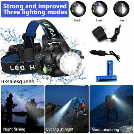 Rechargeable Headlamp, Bright Head Lamp with 2 Batteries and Car Charger – image 15