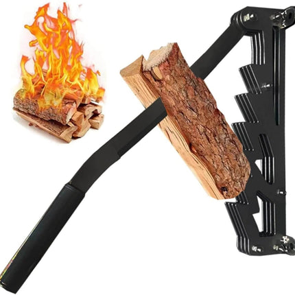 Wall Mounted Firewood Kindling Splitter, Manual Log Splitter with Adjustable 180 Degree Handle for Indoor and Outdoor Wood Splitting