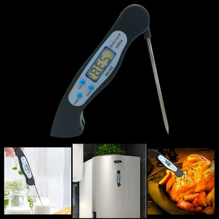 Instant Read Meat Thermometer, Digital Food Thermometer with Foldable Probe, Cooking Thermometer for Grilling and BBQ