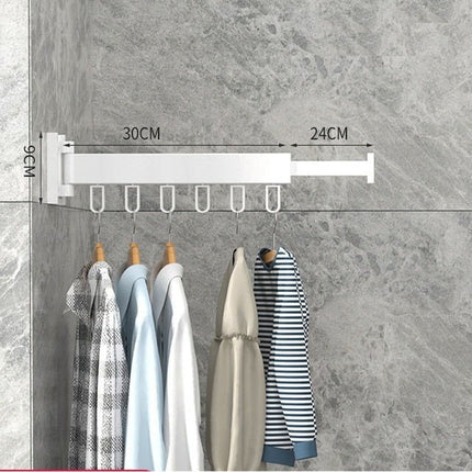 Folding Clothes Hanger Rack with 180 Degree Swivel, Wall Mount Towel Rack for Bathroom – image 4