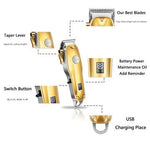 Tuzwa Cordless Hair Clipper Set – Ceramic Blade Barber Clippers with Adjustable Taper Lever, Outliner Trimmer, Foil Shaver & LED Battery Display