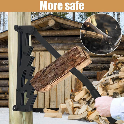 Wall Mounted Firewood Kindling Splitter, Manual Log Splitter with Adjustable 180 Degree Handle for Indoor and Outdoor Wood Splitting