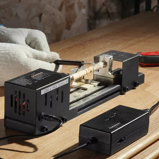 Wood Lathe Machine, Mini Lathe with 7 Speeds, Benchtop Wood Turning Lathe