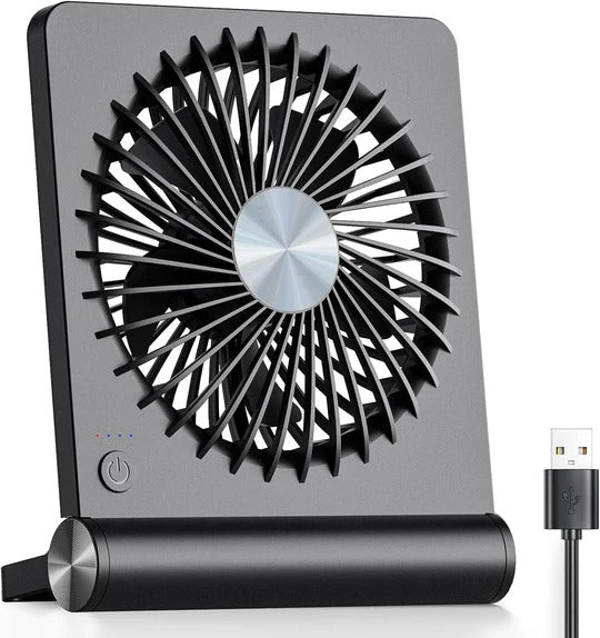 Tuzwa Quiet USB Desk Fan – 3-Speed Personal Table Fan with 220° Adjustable Tilt, 30–35 dB Low-Noise Operation & Compact Design