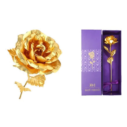 Gold Dipped Rose with Gift Box, 24K Gold Flower