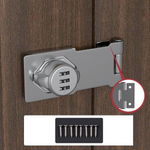 Tuzwa Combination Cam Lock – 3-Digit Resettable Cabinet Lock, 1,000 Codes, Zinc Alloy, Chrome Dials, 2/3-Hole Baseplate, Silver/Black