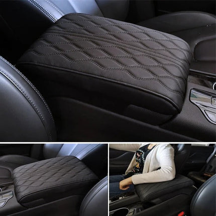 Car Center Console Cover, Leather Car Armrest Cover with Memory Foam, Universal Car Armrest Cushion for Elbow Comfort