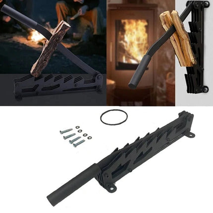 Wall Mounted Firewood Kindling Splitter, Manual Log Splitter with Adjustable 180 Degree Handle for Indoor and Outdoor Wood Splitting