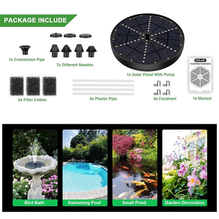 Pond Fountain with 60 LED Lights, Garden Fountain with 8 Water Spray Patterns – image 7
