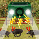 Warning Lights Solar Powered Animal Deterrent with Loud Alarm, Solar Flashing Light for Raccoons, Deer Repellent Device