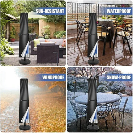 Patio Umbrella Cover with Telescopic Rod, Waterproof Outdoor Umbrella Cover with Zipper for Cantilever Parasols – image 10
